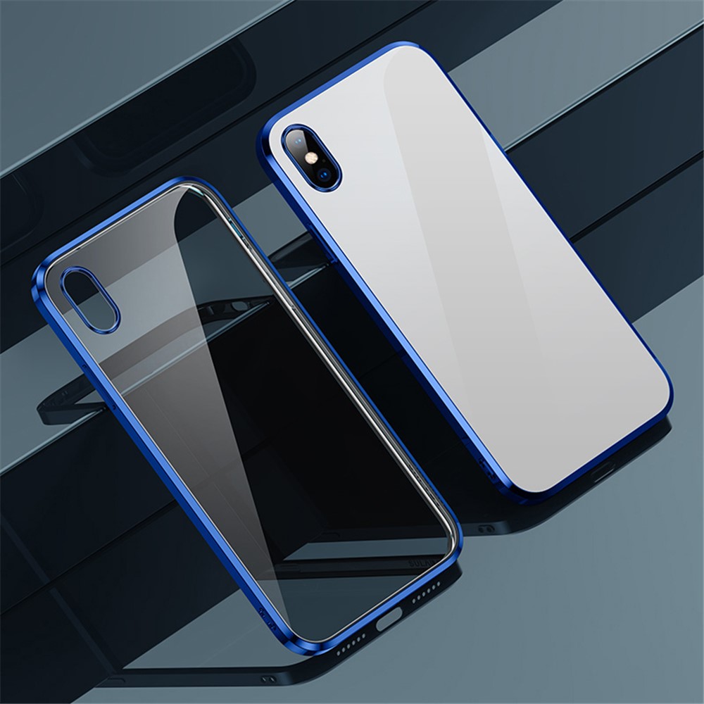 SULADA Transparent Cover Electroplating TPU Phone Case for iPhone XS Max 6.5 inch - Blue-7