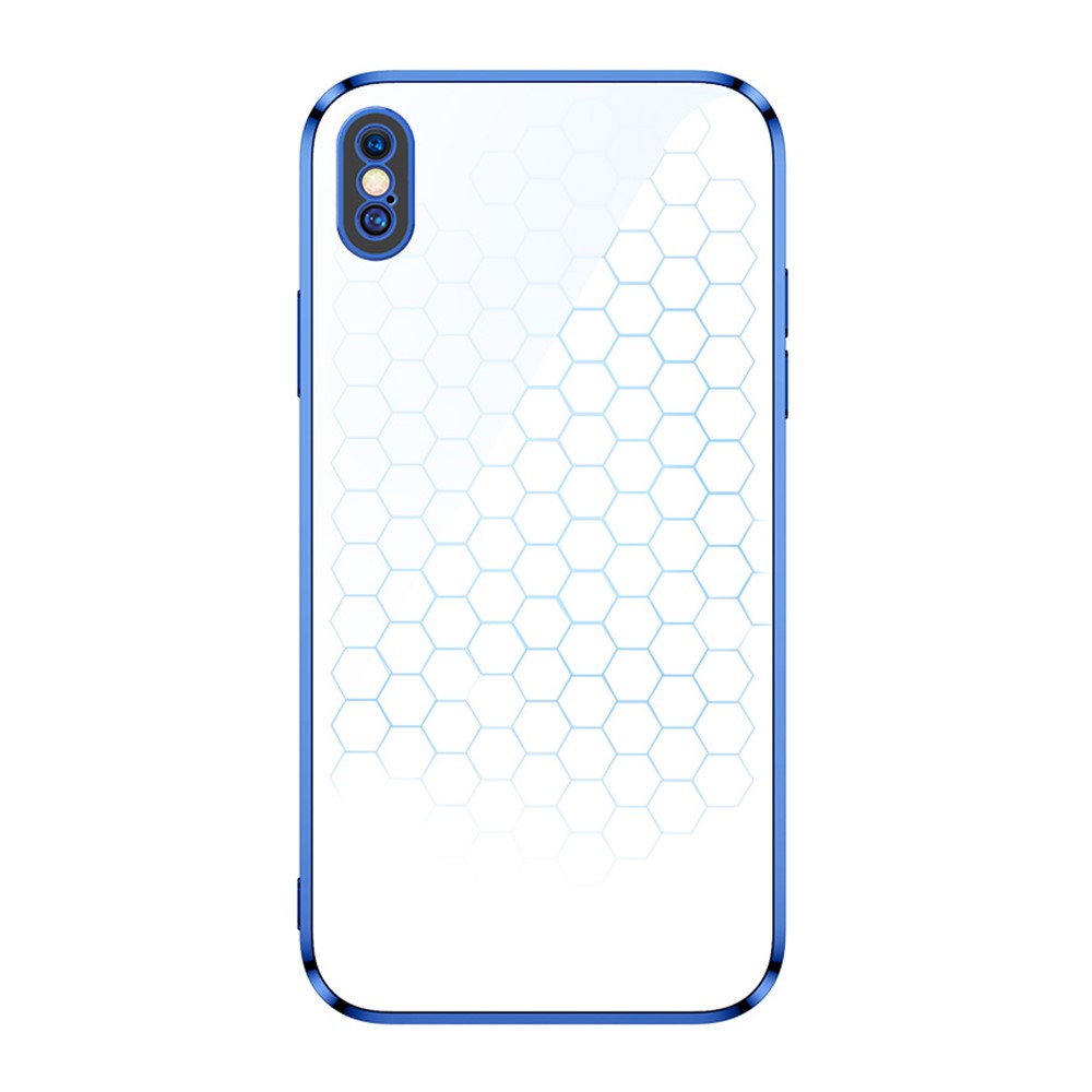 SULADA Transparent Cover Electroplating TPU Phone Case for iPhone XS Max 6.5 inch - Blue-9