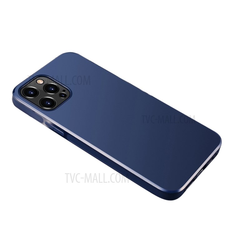 SULADA TPU Phone Shell Built-in Magnetic Holder Metal Sheet for iPhone 12 Pro Max 6.7 inch - Dark Blue-1