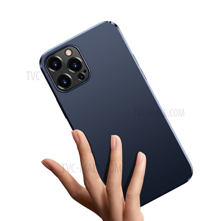 SULADA TPU Phone Shell Built-in Magnetic Holder Metal Sheet for iPhone 12 Pro Max 6.7 inch - Dark Blue-6