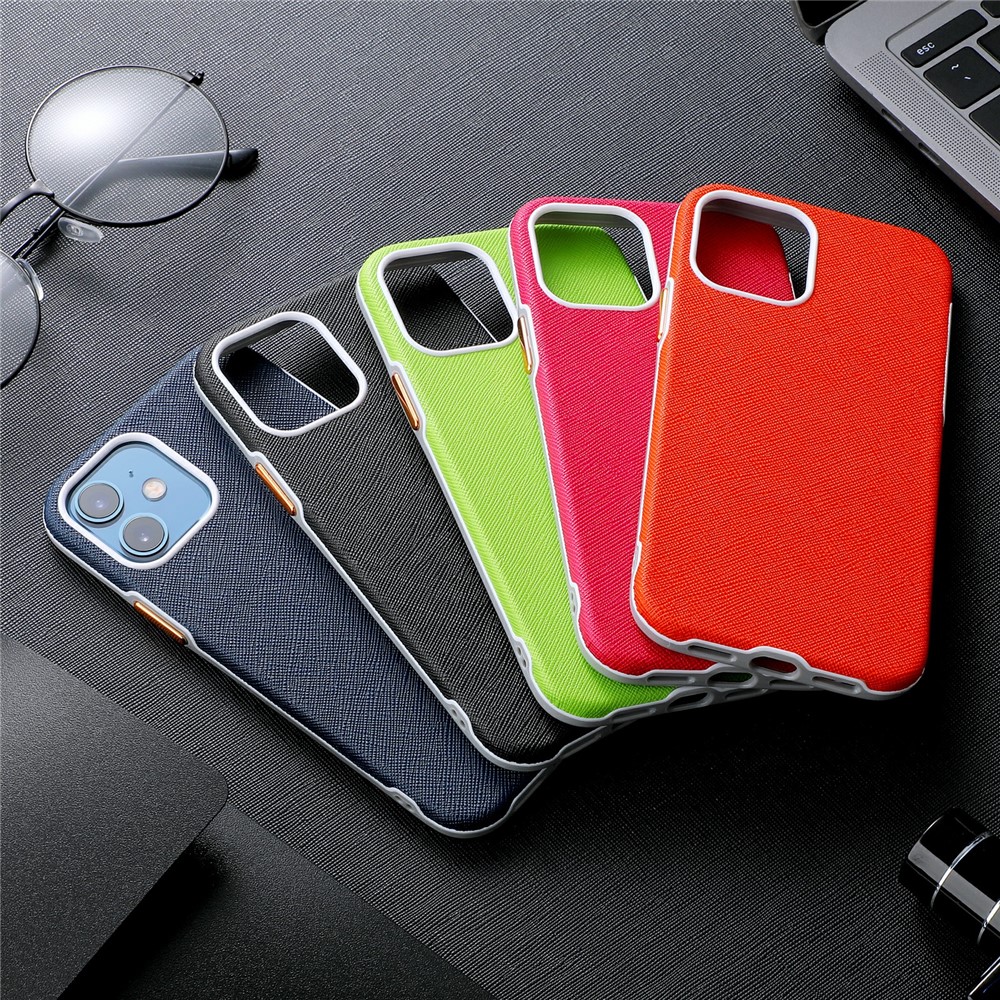 Cross Texture PU Leather TPU Frame Phone Case with Metal Buttons for iPhone 11 - Black-6