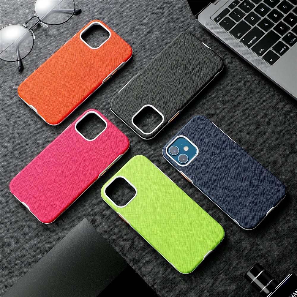 Cross Texture PU Leather TPU Frame Phone Case with Metal Buttons for iPhone 11 - Black-7