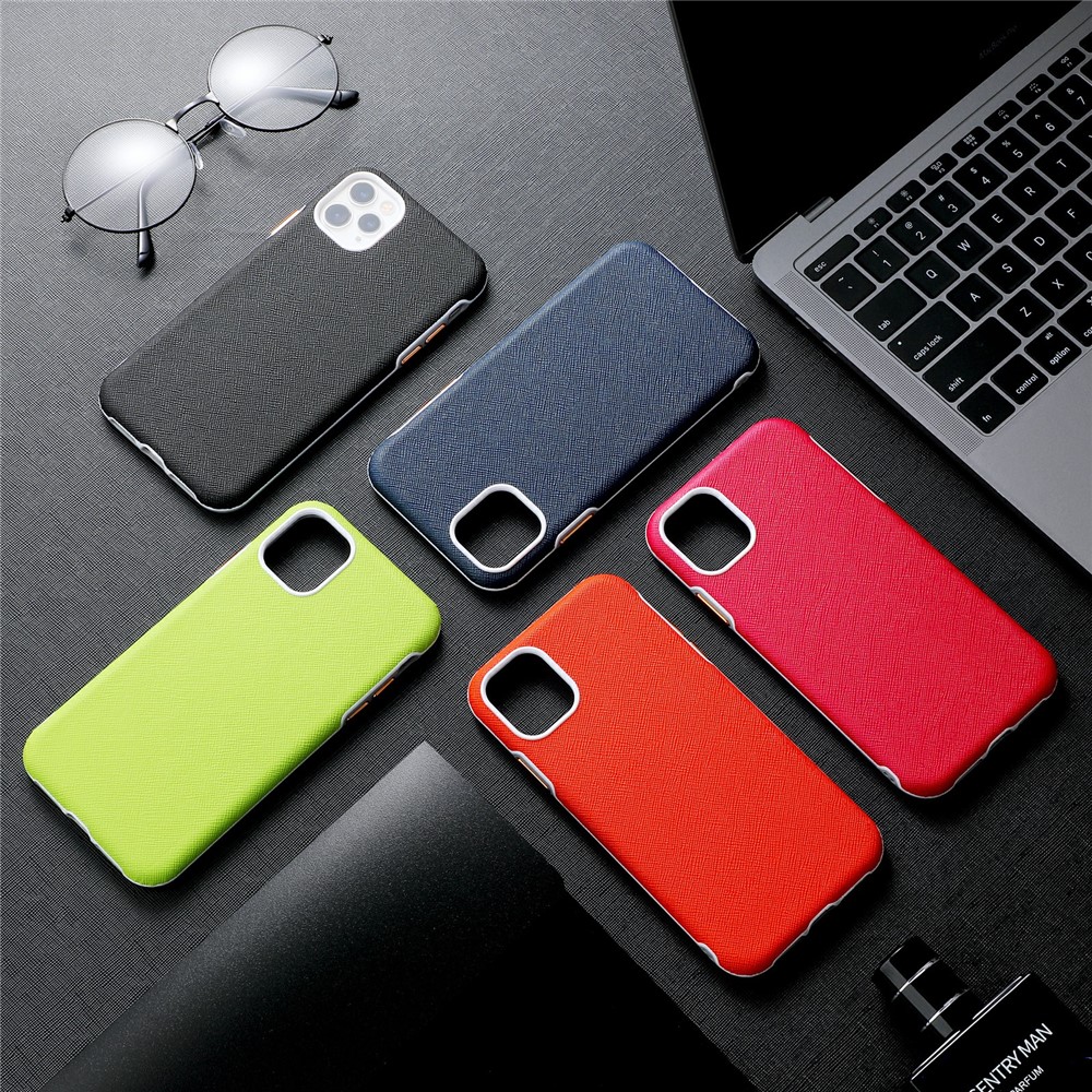 Metal Buttons Design Cross Texture PU Leather Back Case for iPhone 12 Pro Max - Black-9