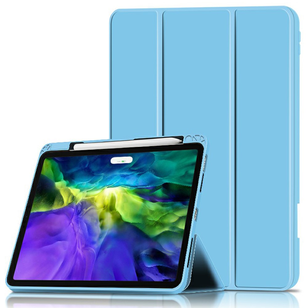 Auto-Absorbed Smart Auto Sleep / Wake Up Tablet Stand Case Cover with Pen Slot for iPad Pro 12.9 (2022 / 2021 / 2020 / 2018) - Blue