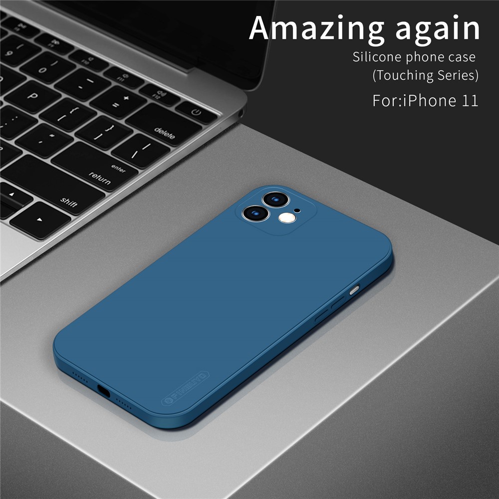 PINWUYO Precise Cut-out Soft Silicone Phone Case Cover for iPhone 11 - Blue-4