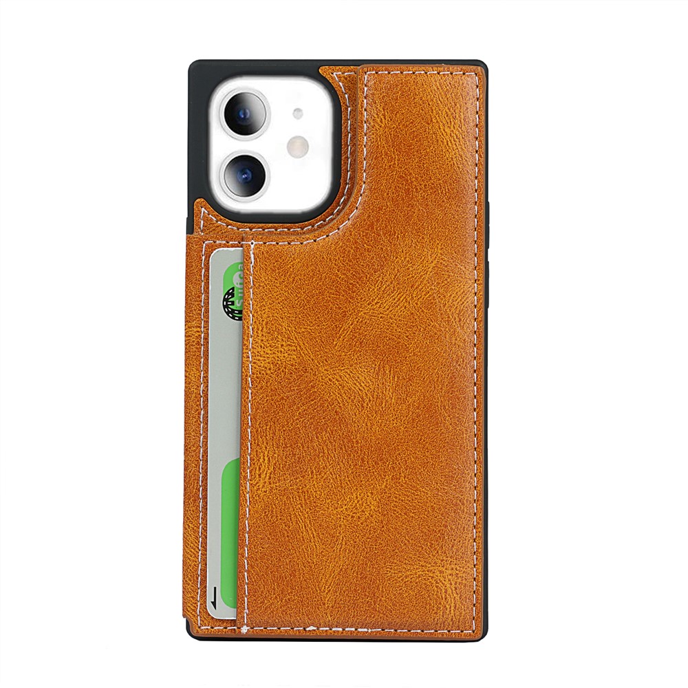 Crazy Horse Texture Buttons Folio Flip Leather Phone Cover Case for iPhone 12 mini - Brown-8