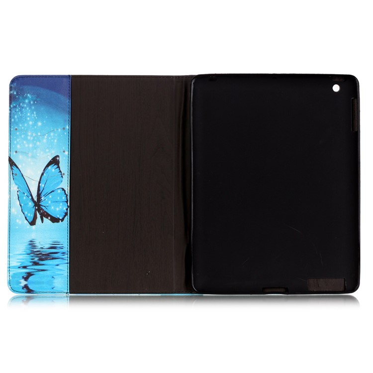 Patterned Leather Wallet Stand Phone Cover for iPad 4/3/2 - Dazzling Butterfly-7
