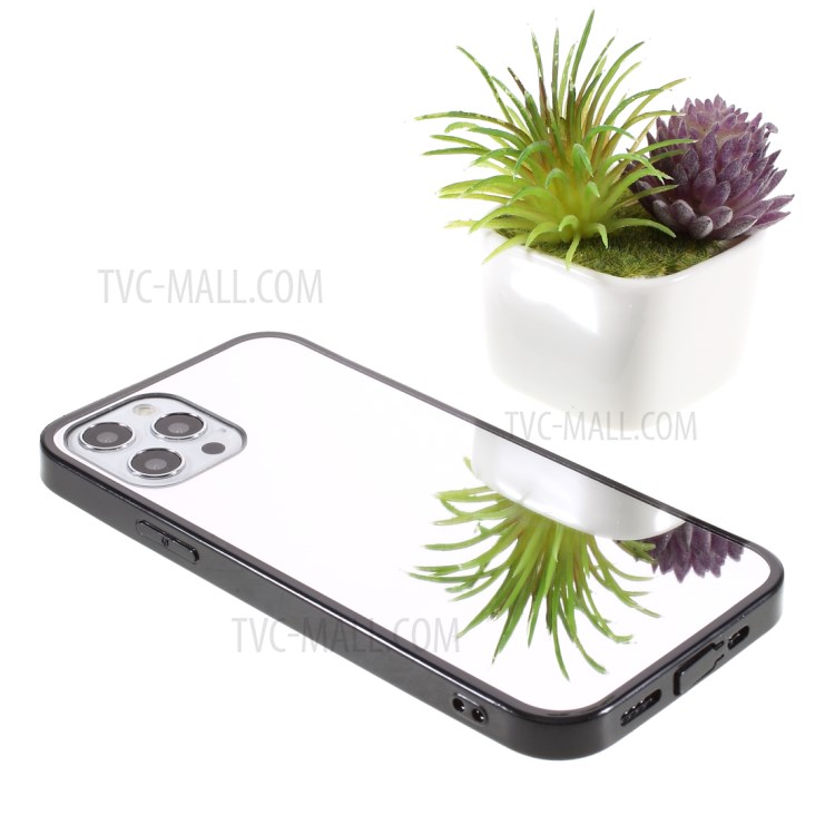 Мягкие Края TPU + Зеркальный Эффект ПК Задний Защитный Чехол Для IPhone 12 6.1 Дюймов / 12 Про 6,1 Дюйма-4