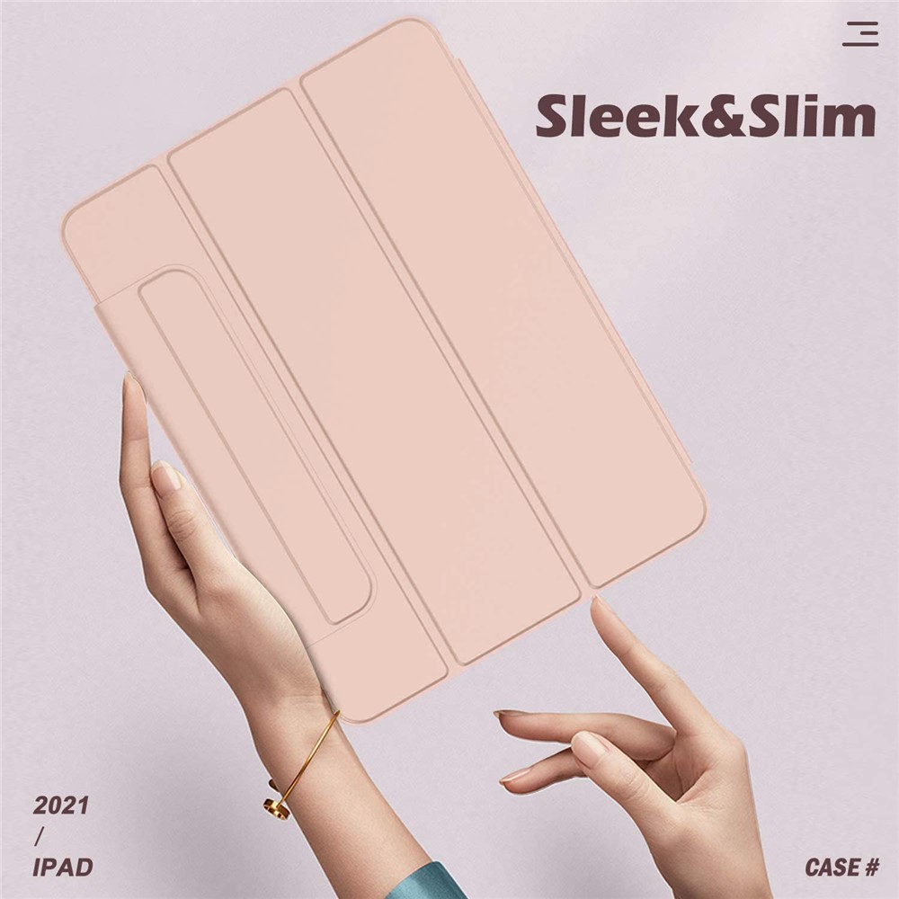 Magnetic Auto Wake & Sleep PU Leather Tri-fold Stand Tablet Case for iPad Pro 11-inch (2021) - Pink-3