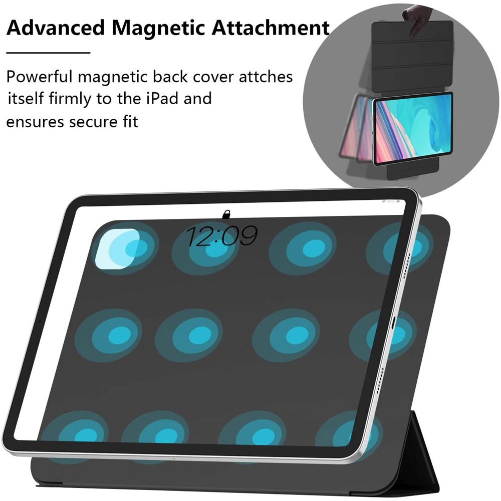 Tri-fold Stand Auto Wake & Sleep PU Leather Magnetic Tablet Case Shell for iPad Pro 12.9-inch (2021) - Black-5