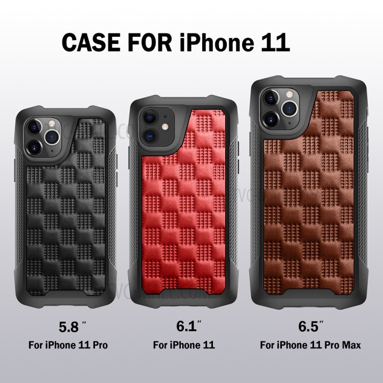 Drop-proof PC + TPU Leather Coated Phone Case Protective Cover for iPhone 11 Pro 5.8 inch - Black-11