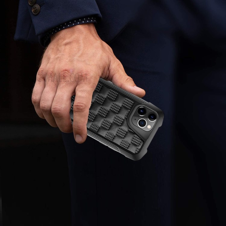 Drop-proof PC + TPU Leather Coated Phone Case Protective Cover for iPhone 11 Pro 5.8 inch - Black-12