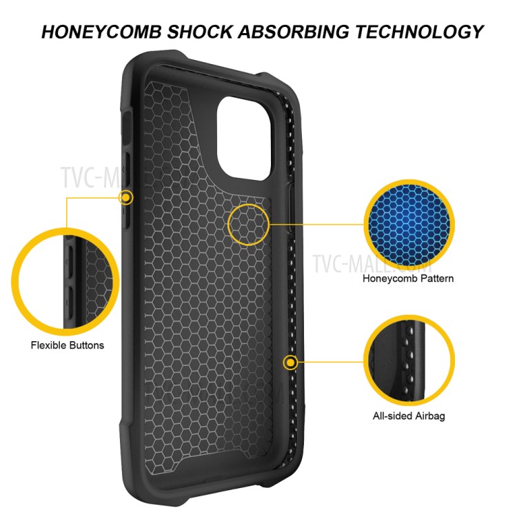 Drop-proof PC + TPU Leather Coated Phone Case Protective Cover for iPhone 11 Pro 5.8 inch - Black-3