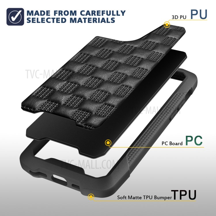 Drop-proof PC + TPU Leather Coated Phone Case Protective Cover for iPhone 11 Pro 5.8 inch - Black-4