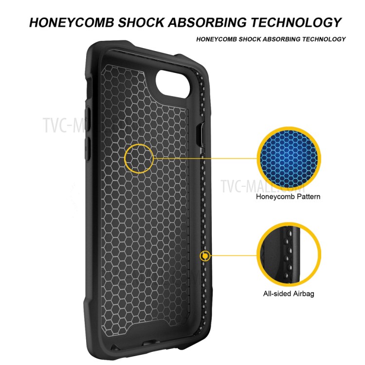PC + TPU + PU Leather Hybrid Phone Case Shockproof Cover Shell for iPhone 6 4.7 inch/6s 4.7 inch/7 4.7 inch/8 4.7 inch/SE (2nd Generation) - Black-3