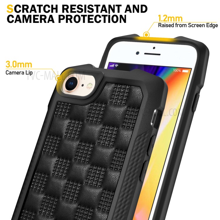 PC + TPU + PU Leather Hybrid Phone Case Shockproof Cover Shell for iPhone 6 4.7 inch/6s 4.7 inch/7 4.7 inch/8 4.7 inch/SE (2nd Generation) - Black-5