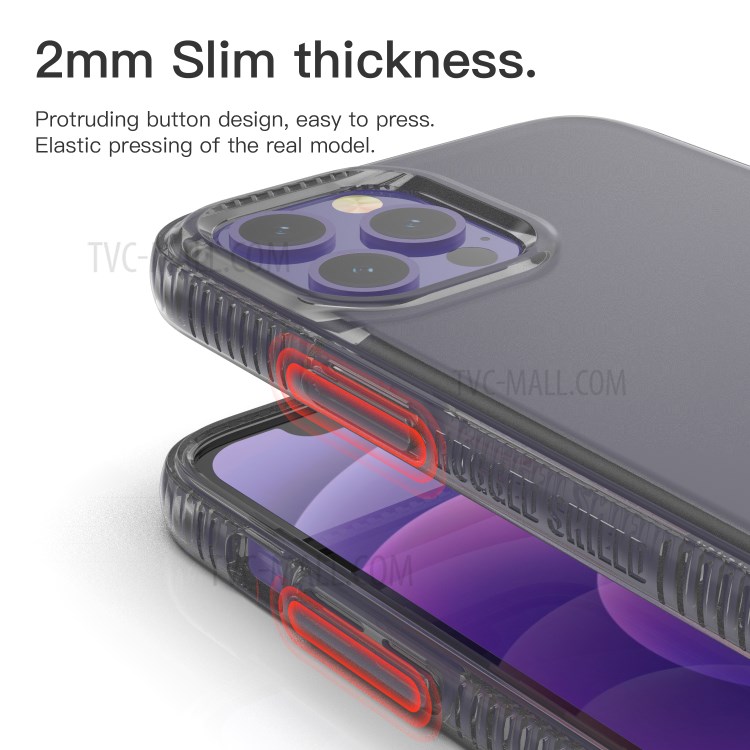 Crystal Clear Upgraded Add Shock Absorption Technology Bumper Soft TPU Cover Case for iPhone 12 / 12 Pro - Transparent Black-6