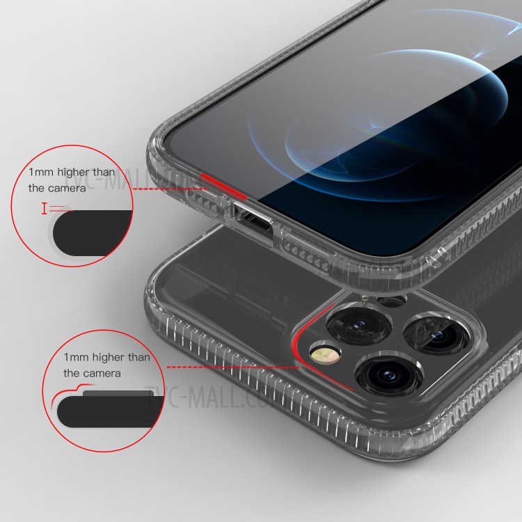 Ultra Slim Thin Flexible Clear TPU Scratch-Resistant Soft Skin Protective Case Cover for iPhone 12 Pro Max 6.7 inch - Transparent Black-2