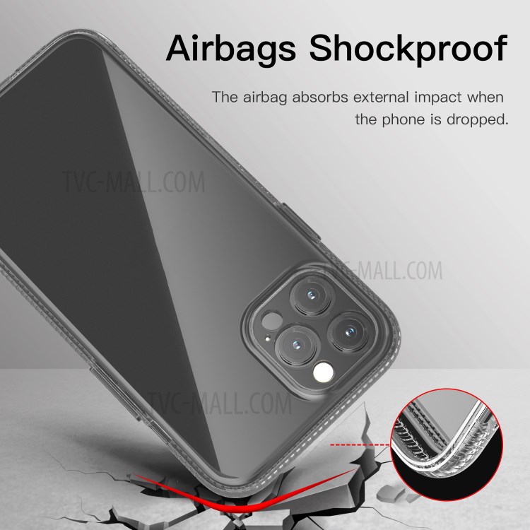 Ultra Slim Thin Flexible Clear TPU Scratch-Resistant Soft Skin Protective Case Cover for iPhone 12 Pro Max 6.7 inch - Transparent Black-3