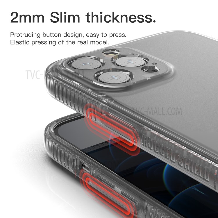Ultra Slim Thin Flexible Clear TPU Scratch-Resistant Soft Skin Protective Case Cover for iPhone 12 Pro Max 6.7 inch - Transparent Black-6