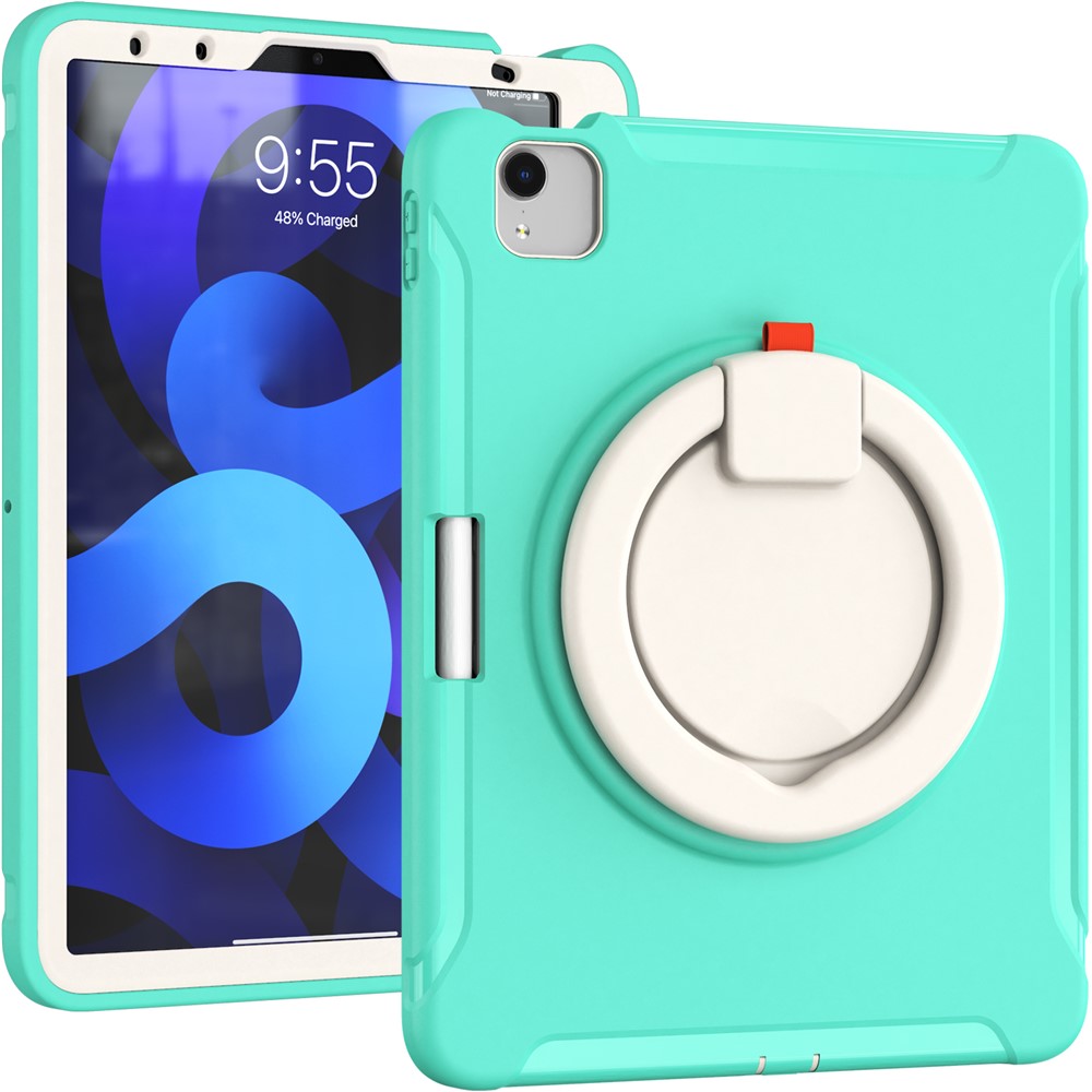 All-round 360 Degree Rotary Kickstand Design Tablet Cover for iPad Air (2020)/Pro 11-inch (2021)/(2020)/(2018) - Aqua/White-10