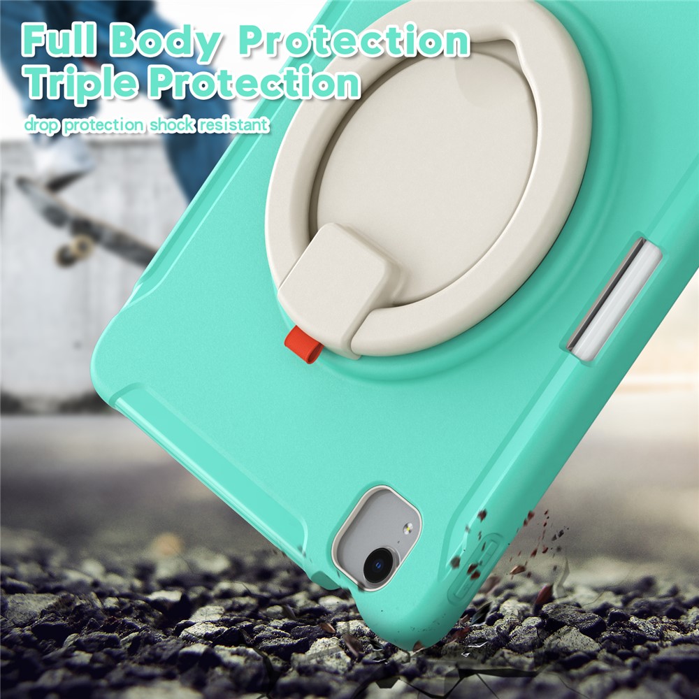 All-round 360 Degree Rotary Kickstand Design Tablet Cover for iPad Air (2020)/Pro 11-inch (2021)/(2020)/(2018) - Aqua/White-3