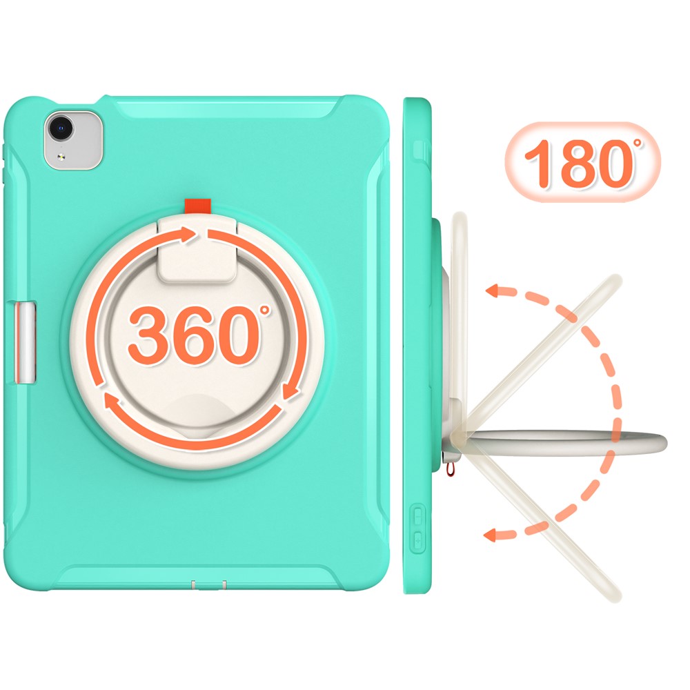 All-round 360 Degree Rotary Kickstand Design Tablet Cover for iPad Air (2020)/Pro 11-inch (2021)/(2020)/(2018) - Aqua/White-6