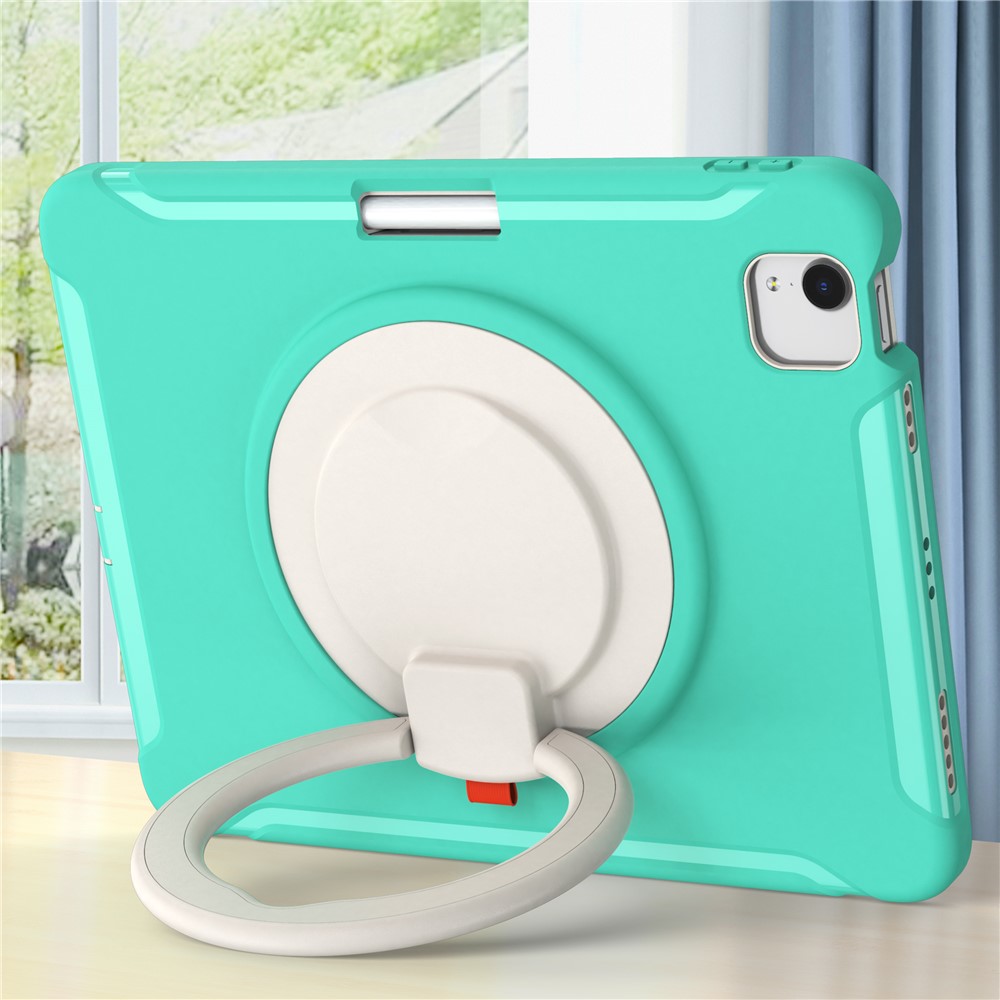 All-round 360 Degree Rotary Kickstand Design Tablet Cover for iPad Air (2020)/Pro 11-inch (2021)/(2020)/(2018) - Aqua/White-9