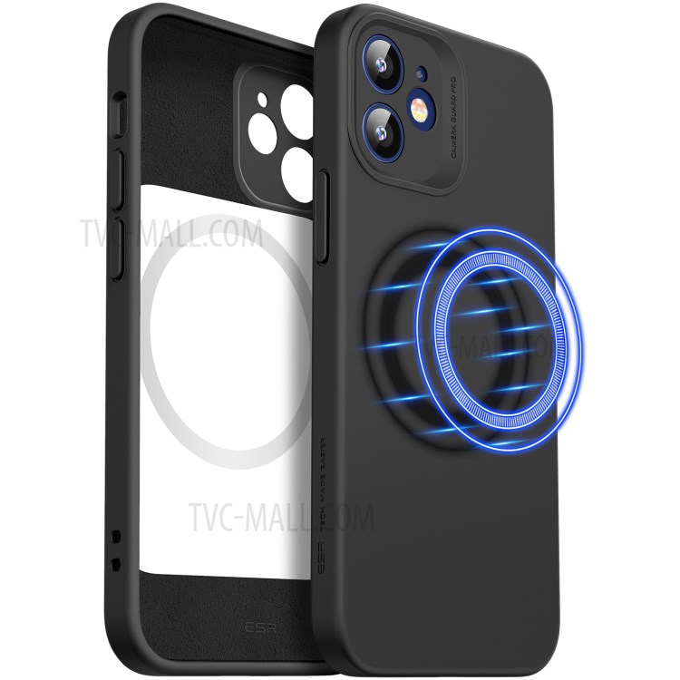 ESR Soft Cloud Case Compatible with iPhone 12 Mini 5.4 inch, Made for MagSafe Certified Liquid Silicone Case with Camera Guard Pro - Black-11
