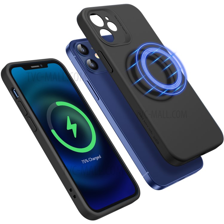 ESR Soft Cloud Case Compatible with iPhone 12 Mini 5.4 inch, Made for MagSafe Certified Liquid Silicone Case with Camera Guard Pro - Black-13