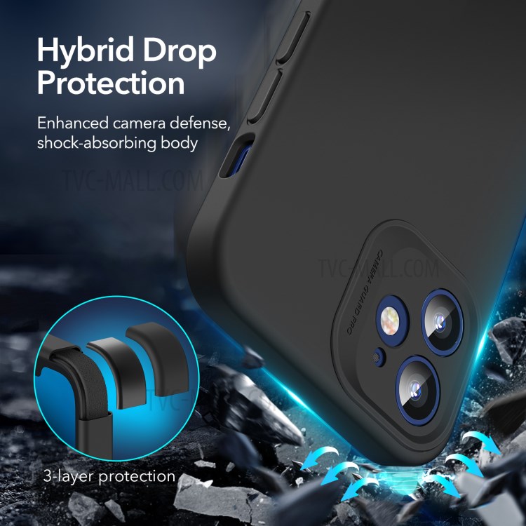 ESR Soft Cloud Case Compatible with iPhone 12 Mini 5.4 inch, Made for MagSafe Certified Liquid Silicone Case with Camera Guard Pro - Black-7