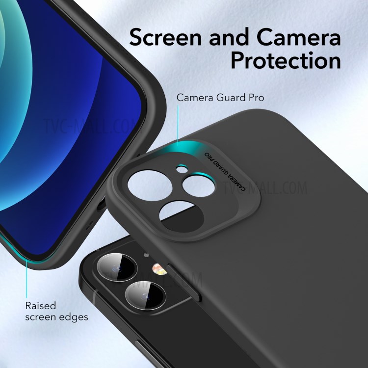 ESR Soft Cloud Case Compatible with iPhone 12 Mini 5.4 inch, Made for MagSafe Certified Liquid Silicone Case with Camera Guard Pro - Black-9