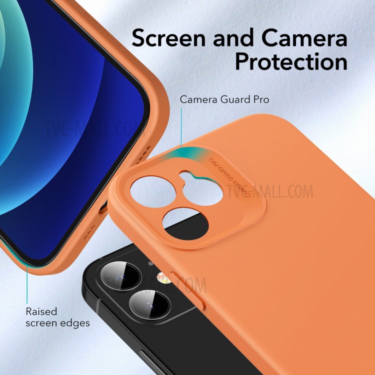 ESR Soft Cloud Case with MagSafe Liquid Silicone Rubber Case Reinforced Drop Protection for iPhone 12 6.1 inch - Bright Yellow-4