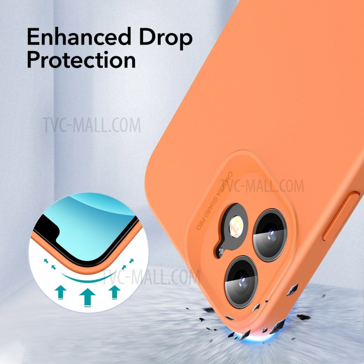 ESR Soft Cloud Case with MagSafe Liquid Silicone Rubber Case Reinforced Drop Protection for iPhone 12 6.1 inch - Bright Yellow-6