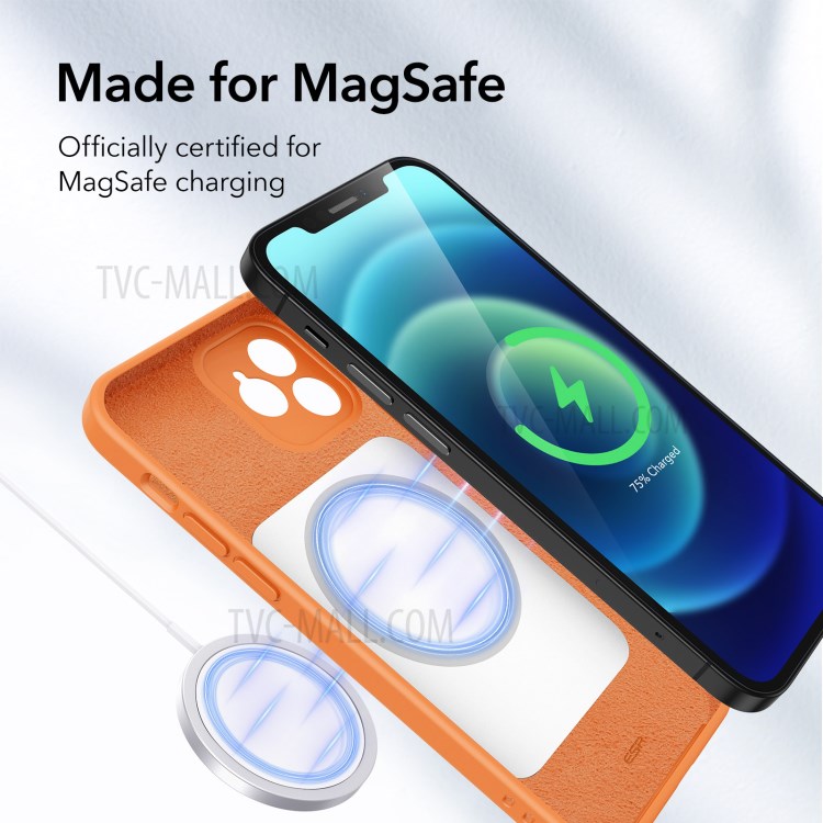 ESR Soft Cloud Case with MagSafe Liquid Silicone Rubber Case Reinforced Drop Protection for iPhone 12 6.1 inch - Bright Yellow-7