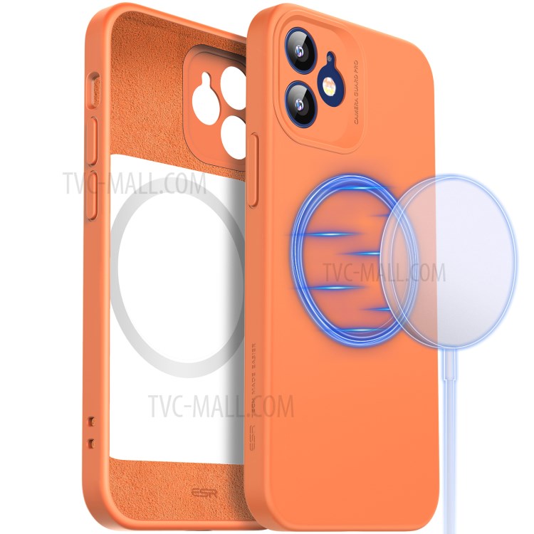 ESR Soft Cloud Case with MagSafe Liquid Silicone Rubber Case Reinforced Drop Protection for iPhone 12 6.1 inch - Bright Yellow-9