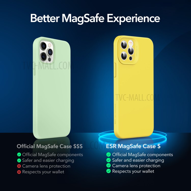 ESR Cloud Soft Case with MagSafe Compatible with iPhone 12 Pro Max 6.7 inch Liquid Silicone Case with Camera and Screen Protection - Bright Yellow-4