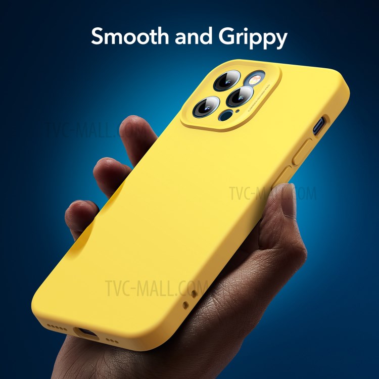 ESR Cloud Soft Case with MagSafe Compatible with iPhone 12 Pro Max 6.7 inch Liquid Silicone Case with Camera and Screen Protection - Bright Yellow-6