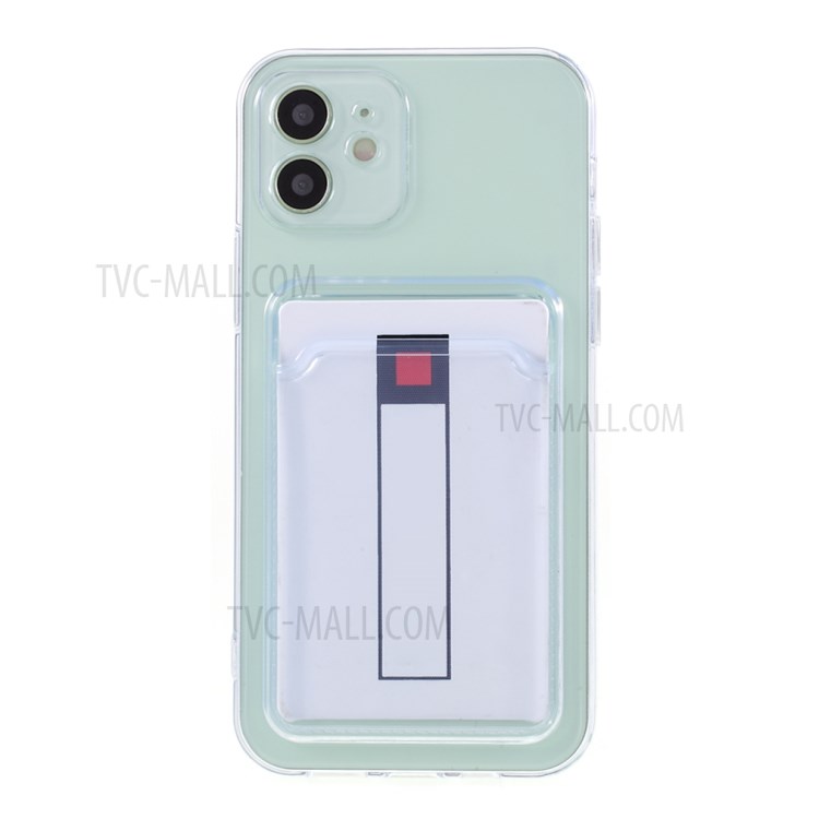 Card Slot Design Transparent Flexible TPU Phone Case Protector for iPhone 12 6.1 inch-2