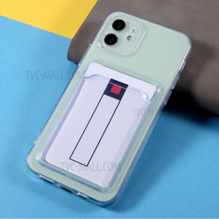 Card Slot Design Transparent Flexible TPU Phone Case Protector for iPhone 12 6.1 inch-3