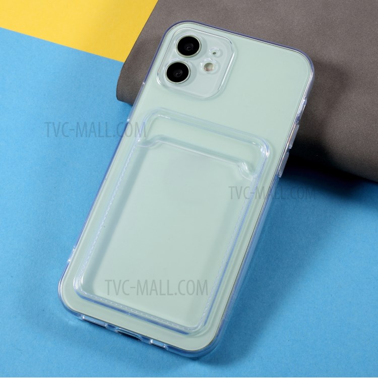 Card Slot Design Transparent Flexible TPU Phone Case Protector for iPhone 12 6.1 inch-4