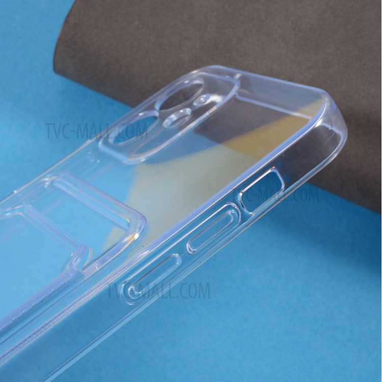 Card Slot Design Transparent Flexible TPU Phone Case Protector for iPhone 12 6.1 inch-8