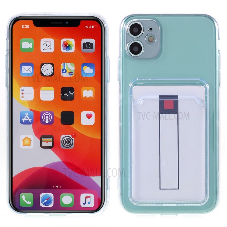Transparent Anti Scratch Soft TPU Phone Case with Card Slot for iPhone 11 6.1 inch-1