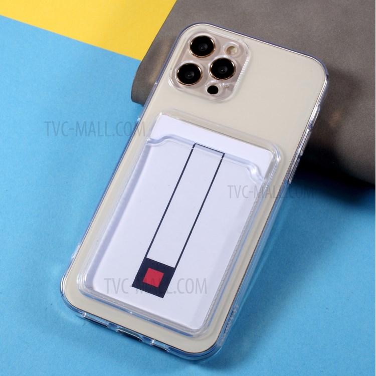 Soft TPU Phone Case Transparent Protective Cover with Card Slot for iPhone 12 Pro 6.1 inch-3
