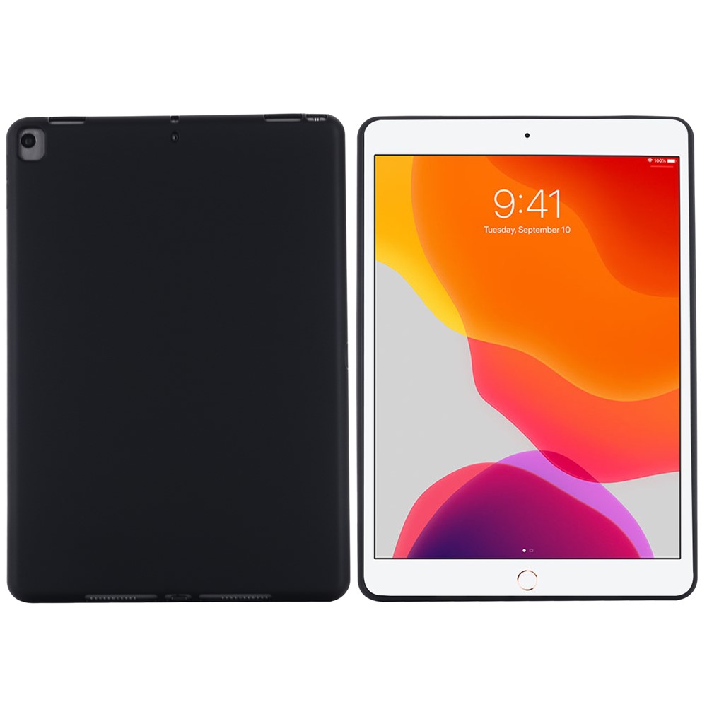 Liquid Silicone Gel Rubber Shockproof Slim Shell Full Body Protection Cover for iPad 10.2 (2020) / (2019) - Black-2