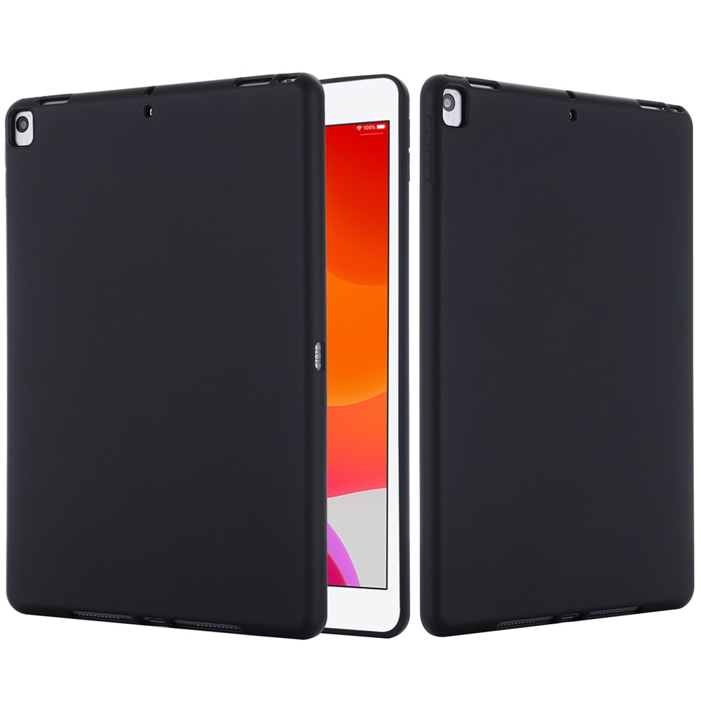 Liquid Silicone Gel Rubber Shockproof Slim Shell Full Body Protection Cover for iPad 10.2 (2020) / (2019) - Black-3