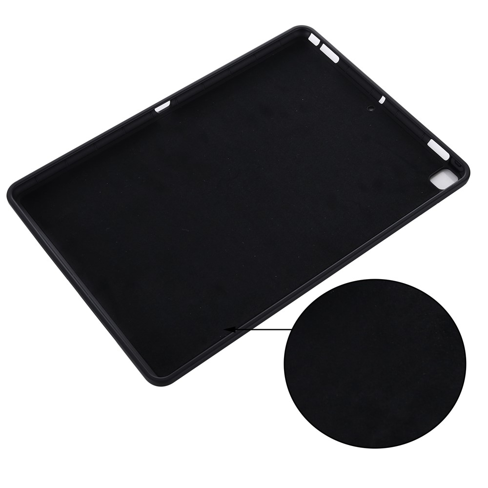 Liquid Silicone Gel Rubber Shockproof Slim Shell Full Body Protection Cover for iPad 10.2 (2020) / (2019) - Black-6