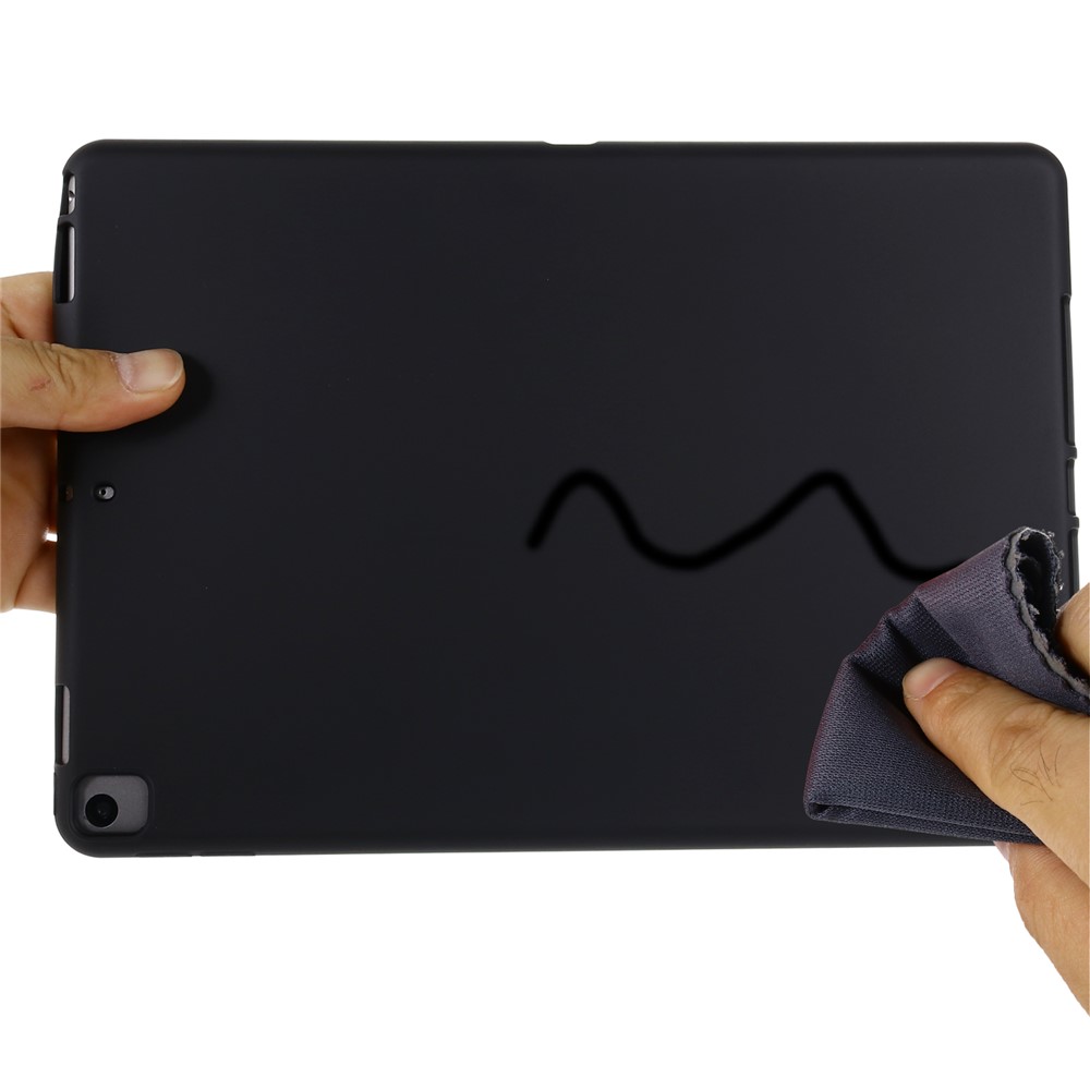 Liquid Silicone Gel Rubber Shockproof Slim Shell Full Body Protection Cover for iPad 10.2 (2020) / (2019) - Black-7