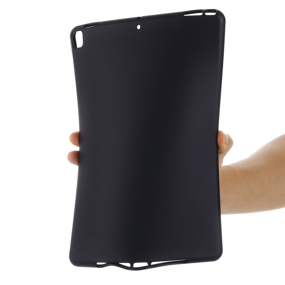 Liquid Silicone Gel Rubber Shockproof Slim Shell Full Body Protection Cover for iPad 10.2 (2020) / (2019) - Black-8