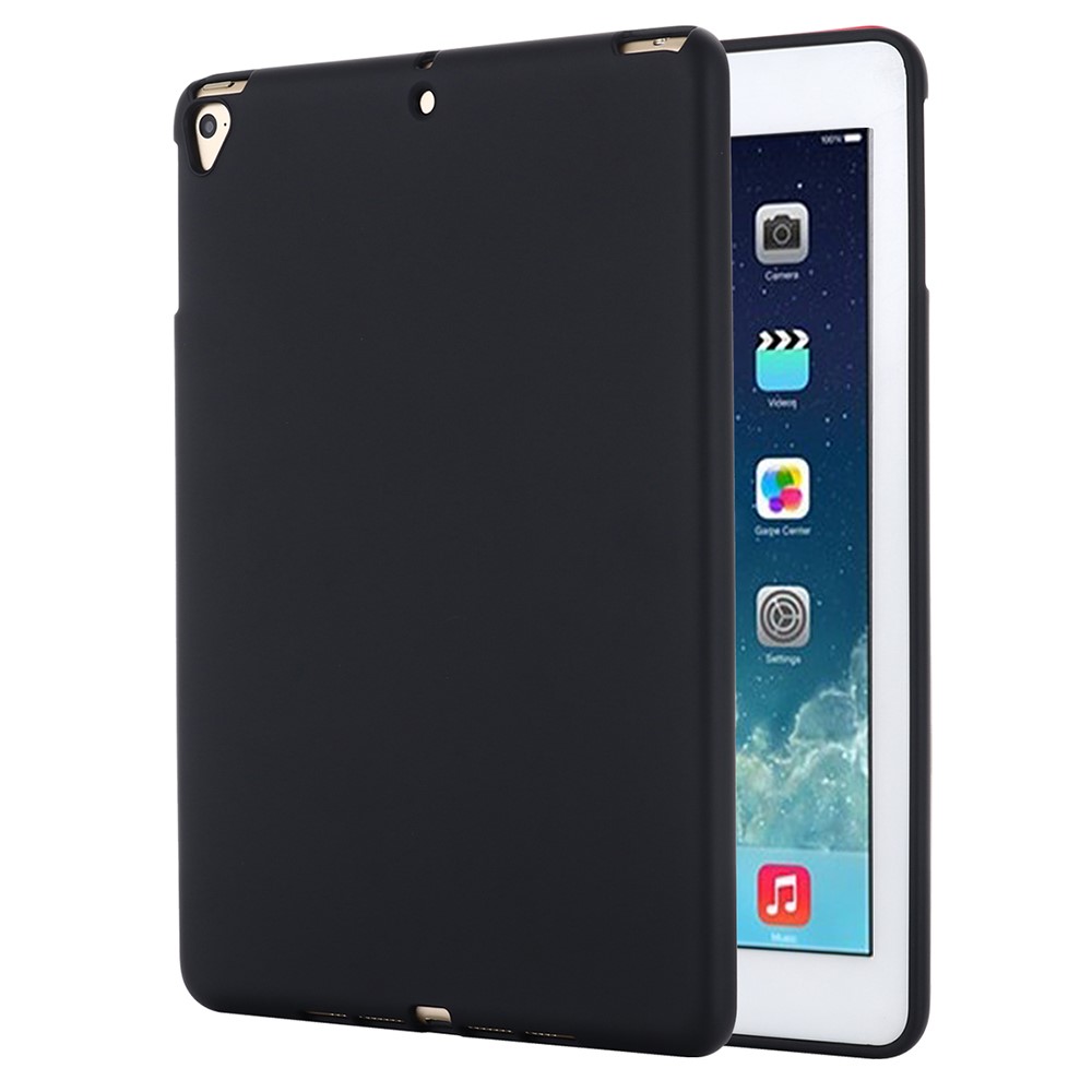 Full Body Slim Soft Liquid Silicone Shockproof Protective Case for iPad 9.7-inch (2018) / (2017) / iPad 5 / iPad 6 - Black-1